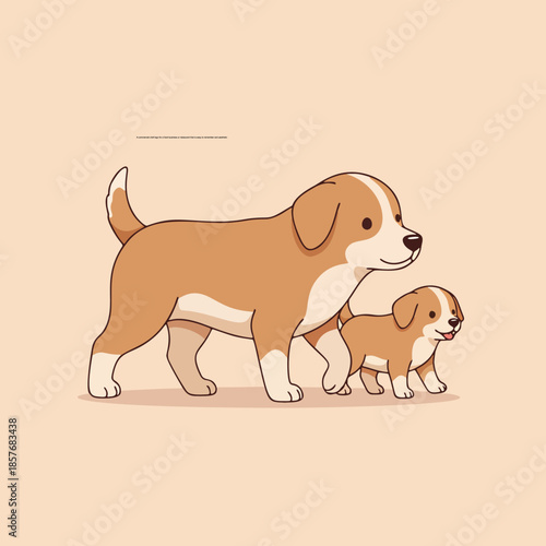FLAT ILLUSTRATION OF AN ANIMAL AND ITS CHILDREN WHO ARE IN A MUTUALLY PROTECTIVE RELATIONSHIP WITH ONE ANOTHER