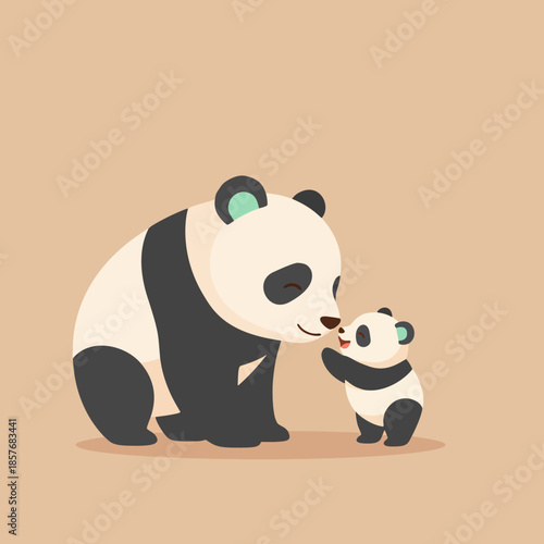 FLAT ILLUSTRATION OF AN ANIMAL AND ITS CHILDREN WHO ARE IN A MUTUALLY PROTECTIVE RELATIONSHIP WITH ONE ANOTHER