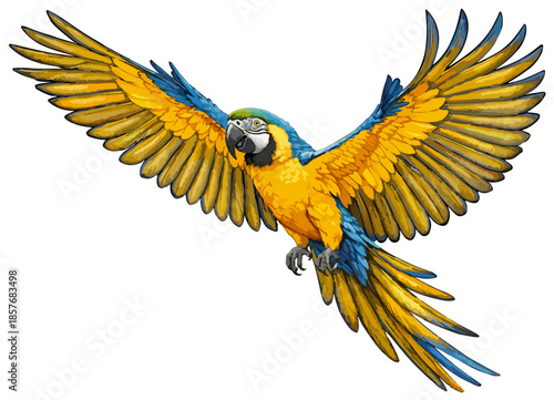 Ara ararauna illustration art