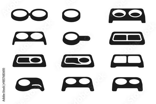 Platform icon tray bowl rounded vector dual ring curve pet arm