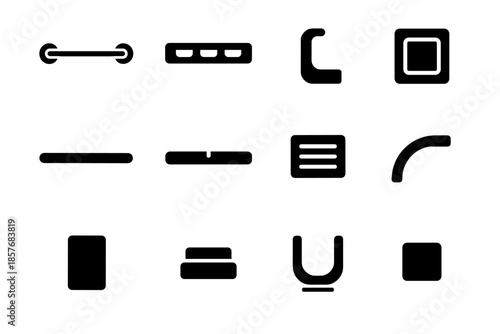 Icons brush vector bar toothbrush edge separator tile icon piece holder arc