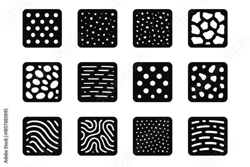 Grain pattern tiny chunk kibble contour vector block icon texture small