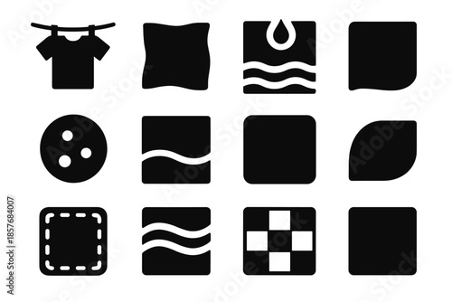 Laundry curve vector piece cloth arc set patch slab subtle icon wave