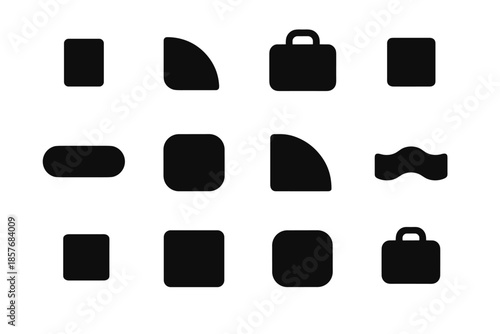 Vector slab icon carry block form shape wave symbol modern compact travel