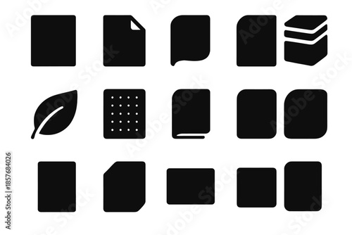 Vector shape tiny loose modern folded paper icon arc smooth sheet micro