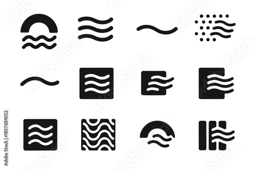 Dot cooling icons flow effect stripe slab icon soft shape arc vector