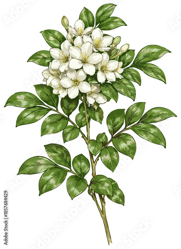 Murraya paniculata illustration art