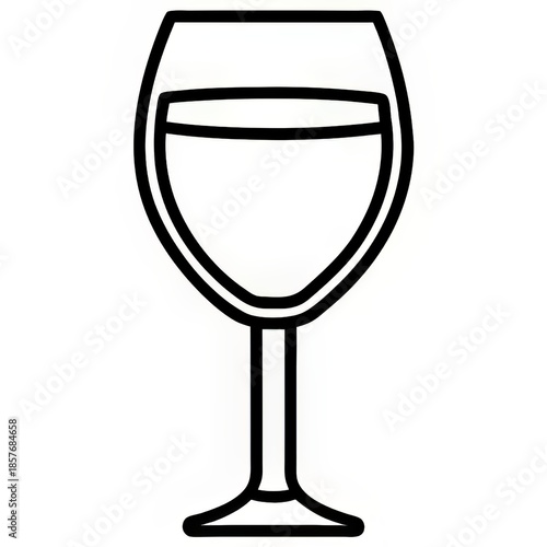wine glass line art symbol