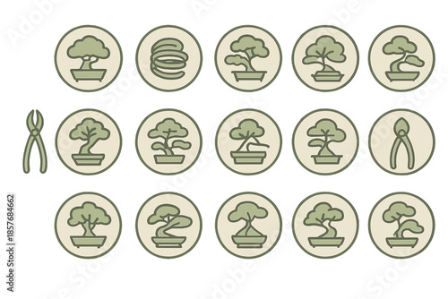 Collection of Bonsai Tree Icons