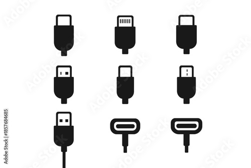 Collection of USB and Charging Cable Connectors