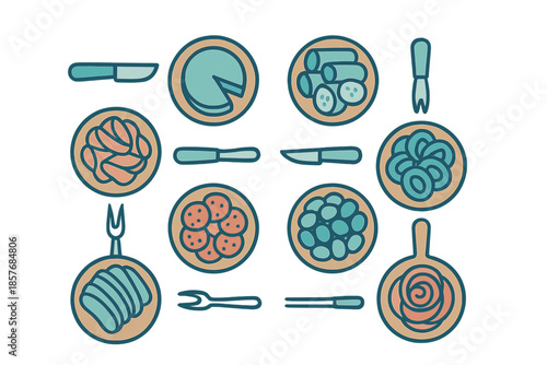 Set of Appetizer Icons