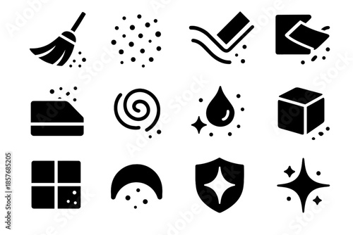 Swirl vector block particle contour icon dust dot tile smooth wipe set