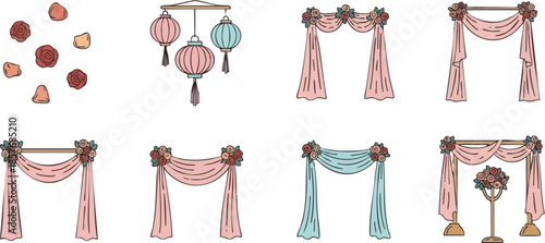 Wedding Curtain Drapery Decoration Illustration Collection