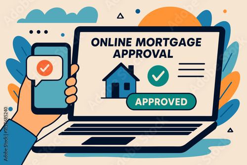 Online mortgage approval concept