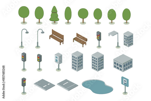 Isometric City Elements Collection