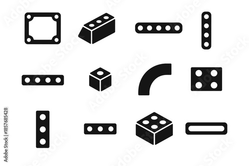 System slab icon bar motion detector micro strip tile contour vector icons