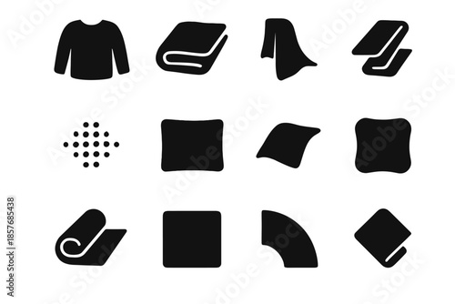 Grid marker fabric contour patch unit icon shape fold vector slab