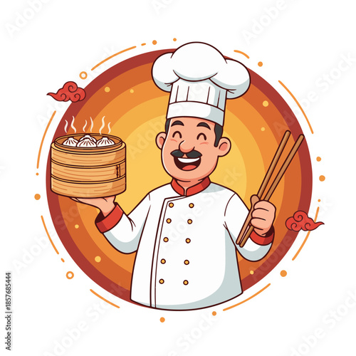 A commercial chef logo for a food business or restaurant that is easy to remember and aesthetic	