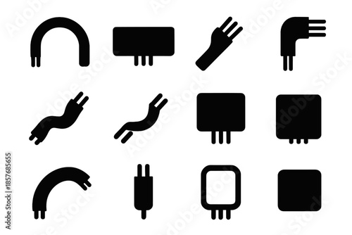 Arc icon segment set curve strip vector tile stroke round cable slab