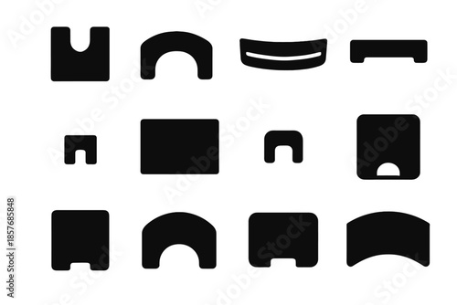 Icon plate arc bar mounting connector ridge tile vector clip clamp