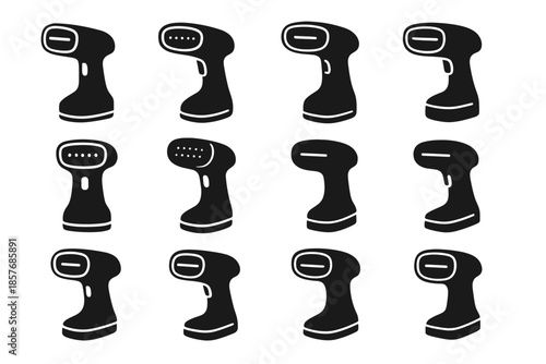 Piece panel curve narrow vector cordless icons nozzle rim icon body steamer