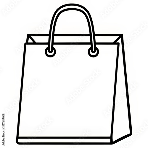 shopping bag outline icon