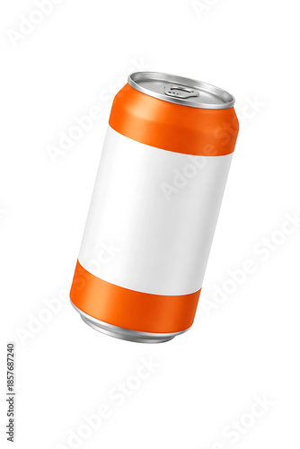 Blank Orange Soda Can Isolated