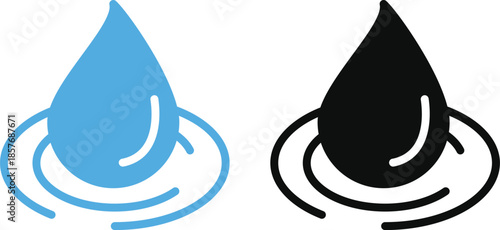 Water drops icon set. Vector icon for liquid, water and nature.