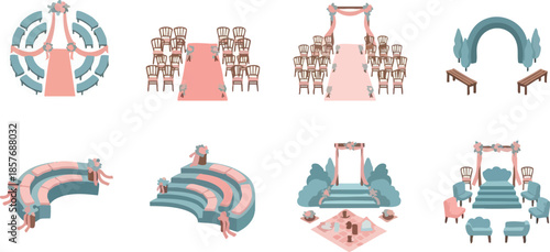 Wedding Seating and Ceremony Layout Illustration