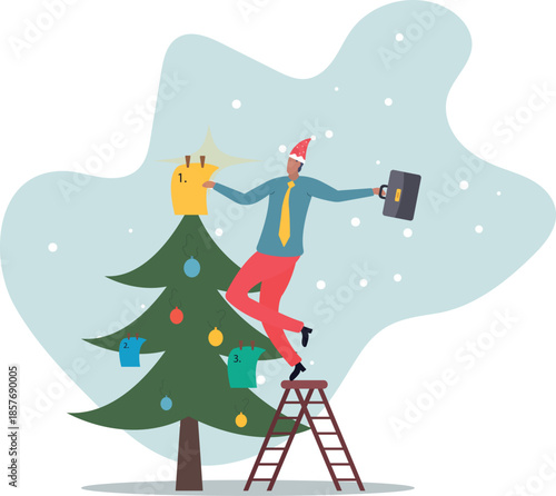 Set work priority, arrange to do list which job to do before and after, task management.business concept.flat character.about a man and his life.