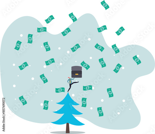 Success businessman achieve financial freedom, happy millionaire with plenty of money and wealth,about a man and his life.