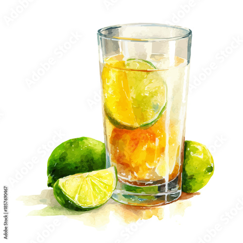 watercolor vector of Electrolyte Drink, isolated on a white background.
