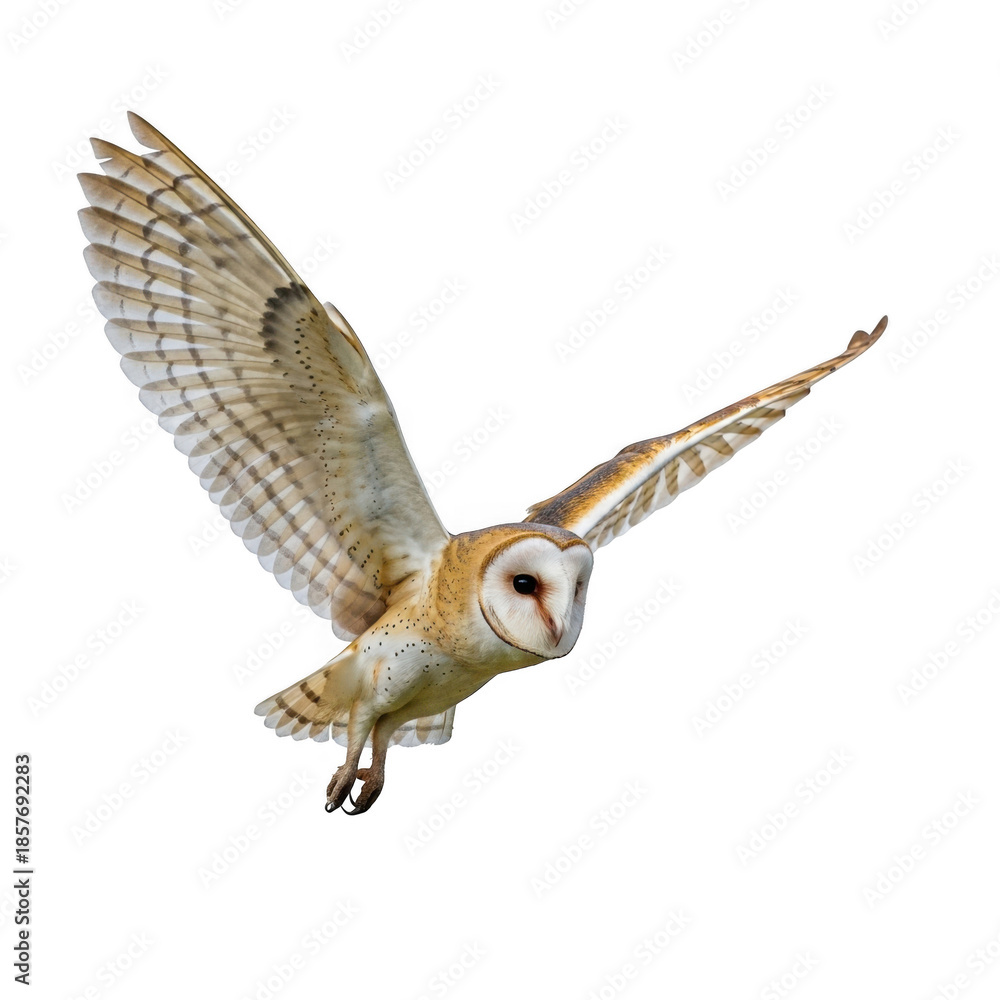 Obraz premium Barn owl in flight