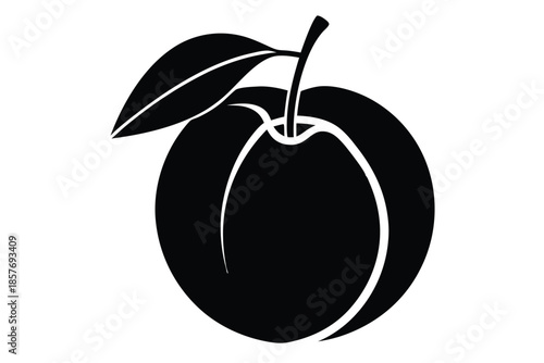 apricot silhouette line art vector illustration