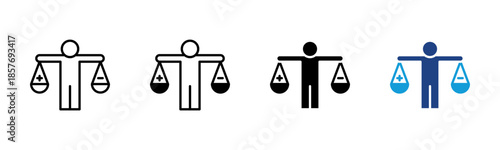 Fairness icon set multiple style collection