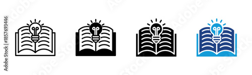 Knowledge icon set multiple style collection