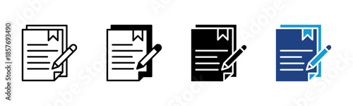 Contract icon set multiple style collection