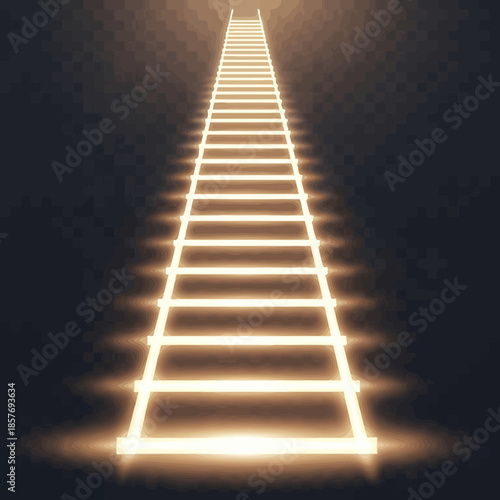 Stairway to Success Illuminated by Soft Light from Above