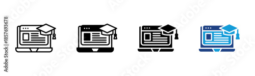 E-Learning icon set multiple style collection