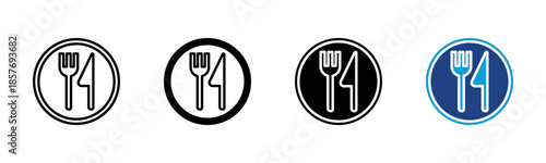 Restaurant icon set multiple style collection