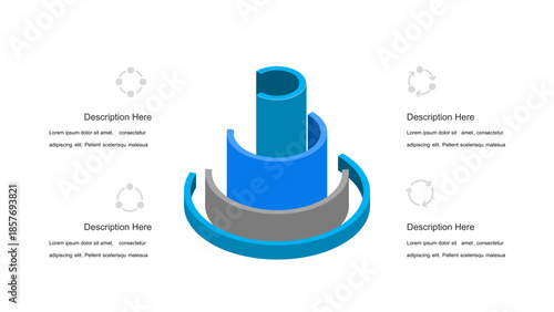 3D Layered Spiral Process Infographic for Presentations