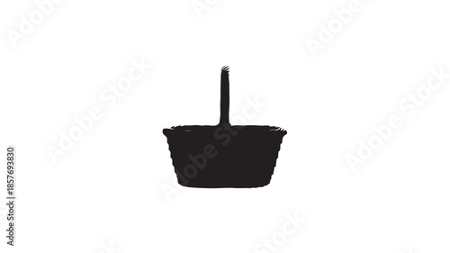 Black candle in simple ceramic holder with soft focus in dark minimalist lighting for home decor