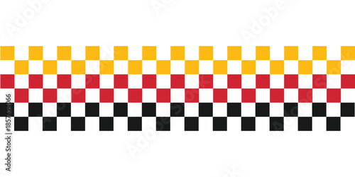 Colorful chess board square pattern background. Racing flags yellow, red and black colors. germany stripe