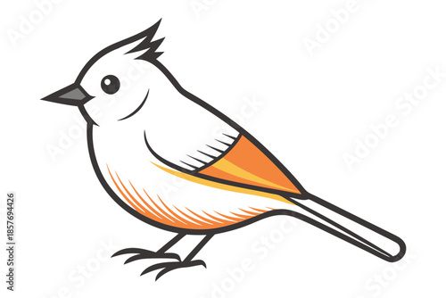 Titmouse Bird Minimal Wildlife Vector Illustration