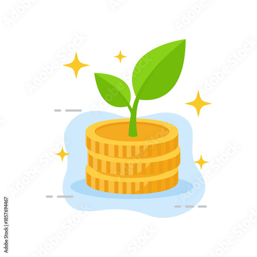 Financial Investment Growth Concept flat design vector illustration empty state ui for business and savings