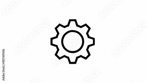 Gear Icon - Symbol of Settings, Configuration, and Mechanical Processes.