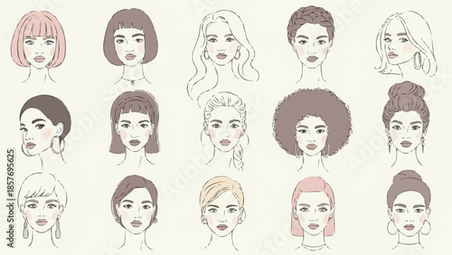 Diverse Women Portraits - A Collection of Unique Facial Expressions.