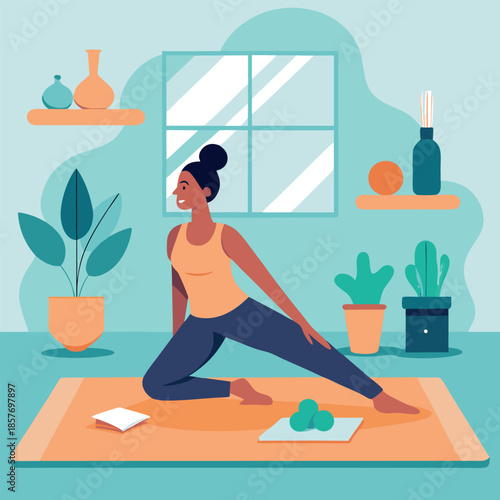 Woman doing yoga exercise