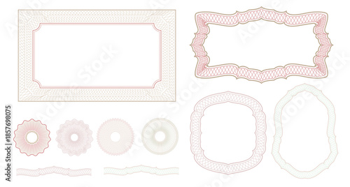 Ornamental Watermarks & Vector Borders for Banknotes, Diplomas, Certificates, Currency, Vouchers
