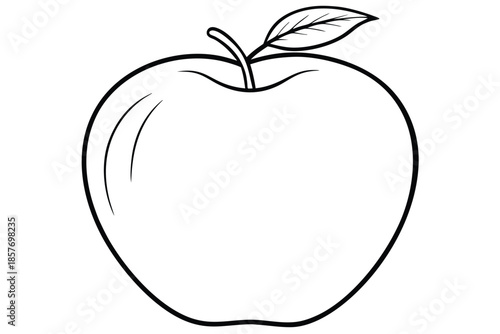 apple silhouette line art vector illustration